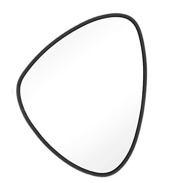Black 20 in. W x 25 in. H Modern Asymmetrical Aluminum Framed Mirror for Bathroom Living Room
