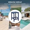 WESTIN OUTDOOR Laguna 3-Piece Fade Resistant Outdoor Patio HDPE Poly Plastic Folding Adirondack Chair Set with Side Table in Navy Blue 2001-AC2-CS-NB