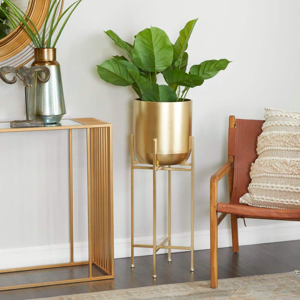 13 in. Extra Large Gold Metal Indoor Outdoor Dome Planter with Removable Stand price history on PriceWatchPro