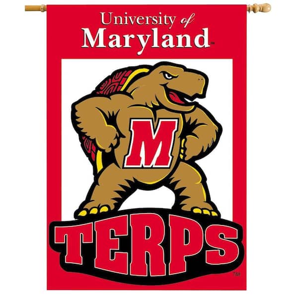 BSI Products NCAA 28 in. x 40 in. Maryland 2-Sided Banner with Pole Sleeve