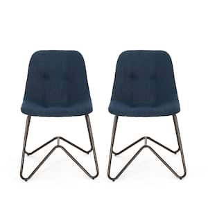 Nowrood Navy Blue Metal Dining Chair (Set of 2)