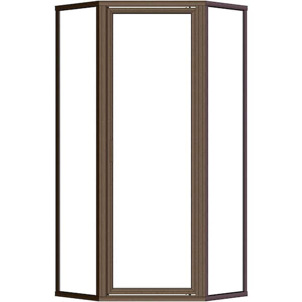 Deluxe 24-1/2 in. x 68-5/8 in. Framed Neo-Angle Hinged Shower Door in Oil Rubbed Bronze