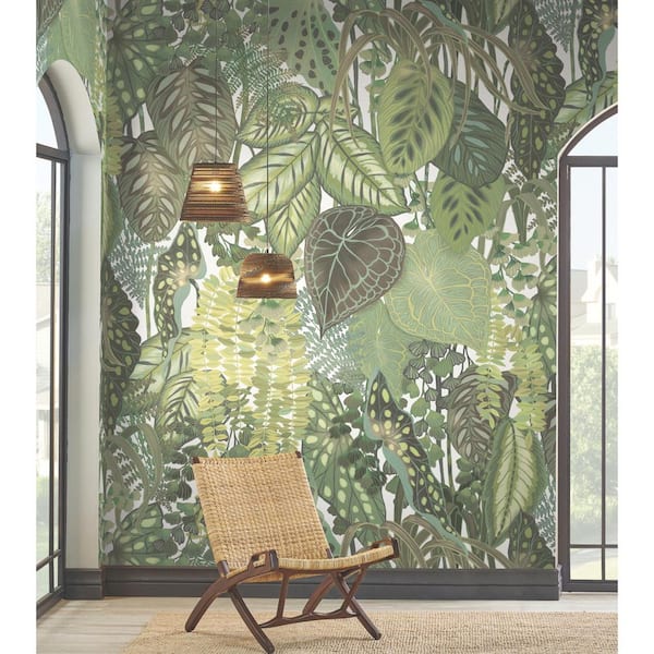 Greenery Mural Cotton Green Matte Non-pasted Paper Wall Mural 281.52 sq. ft