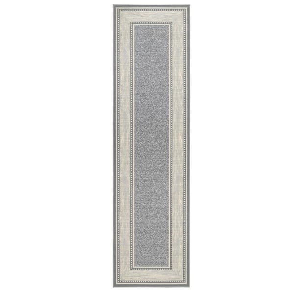 Ottomanson 3-ft x 11-ft Gray Rectangular Indoor or Outdoor