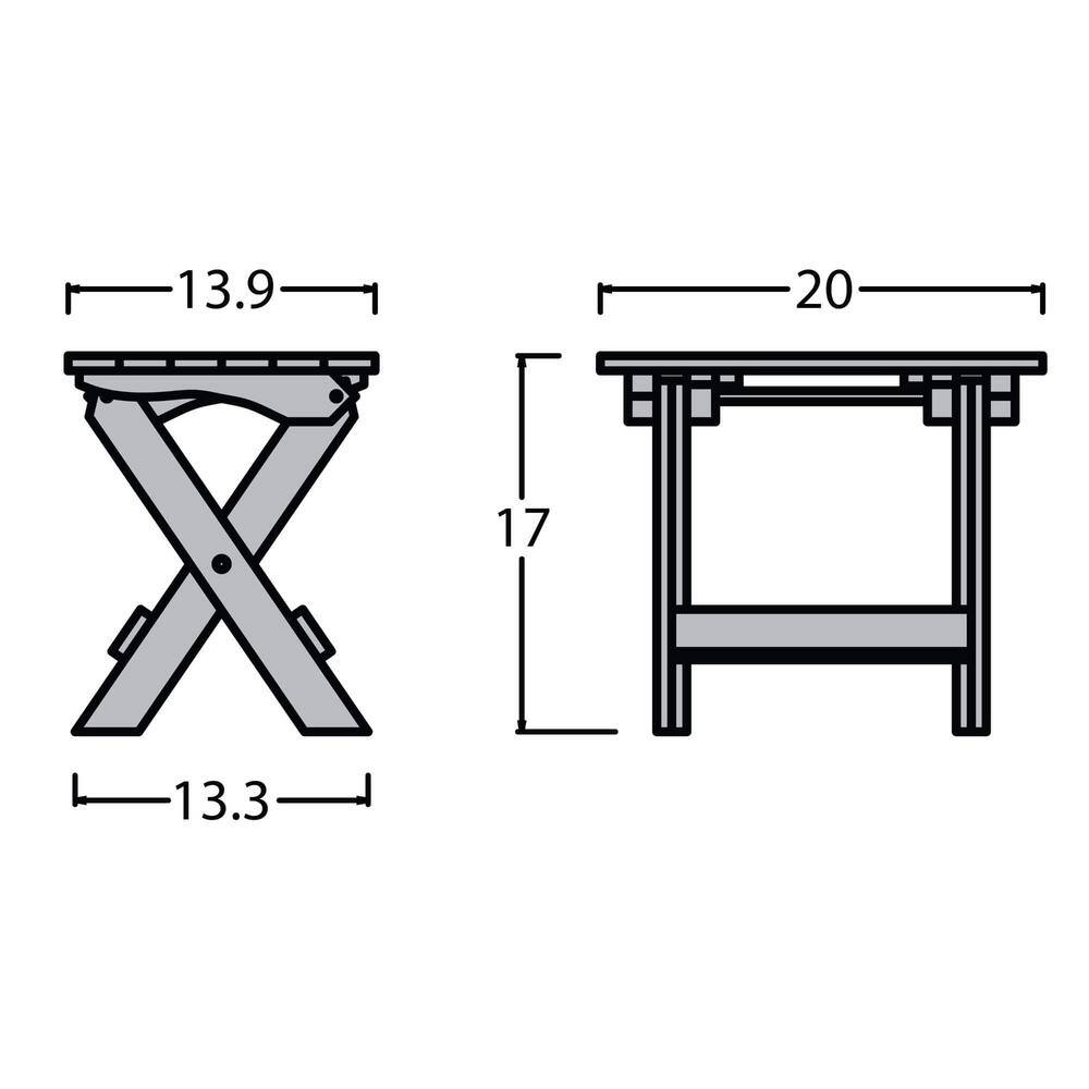 Federal Blue Poly Lumber Adirondack Folding Side Table