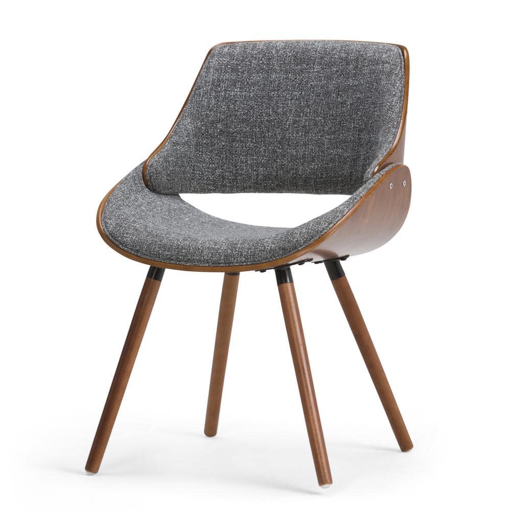 Gray Linen Upholstered Birch Wood Side Chair