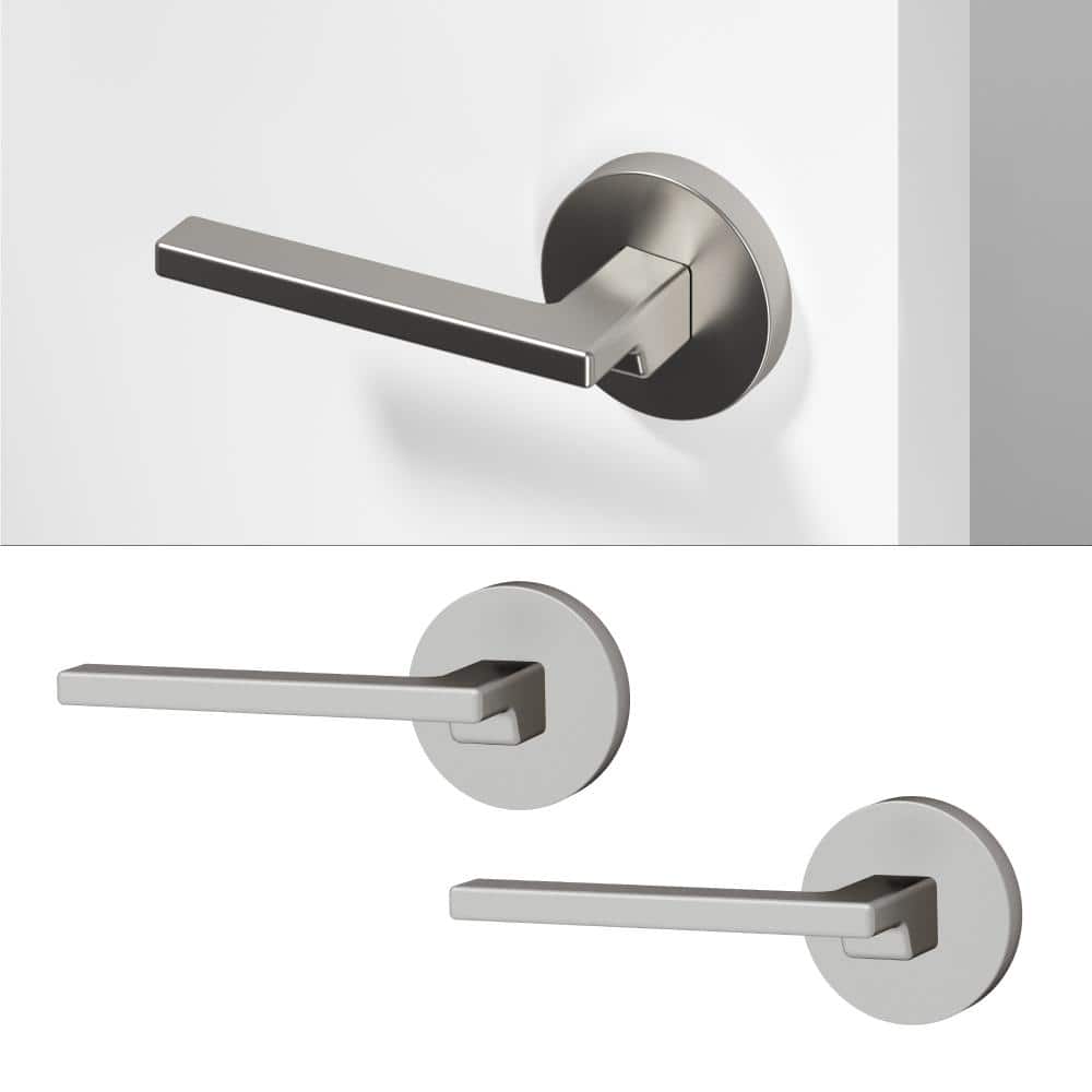 Dune Metal Brushed Nickel Dummy Door Handle with Round Rosette 2-Pack price history on PriceWatchPro
