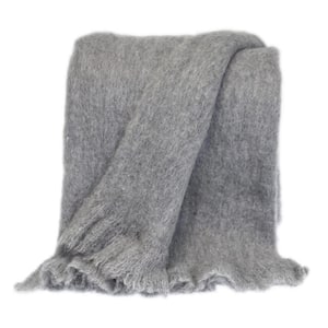 Stella Transitional Gray 52 in. x 67 in. Woven Handloom Throw Blanket