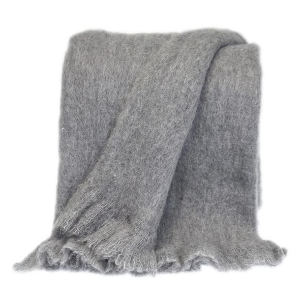 PARKLAND COLLECTION Stella Transitional Gray 52 in. x 67 in. Woven Handloom Throw Blanket
