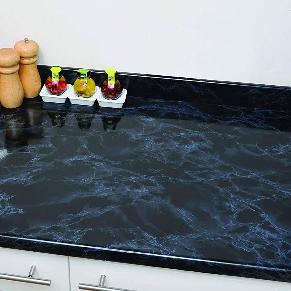 Matte Black Marble Self-Adhesive Vinyl Film Roll