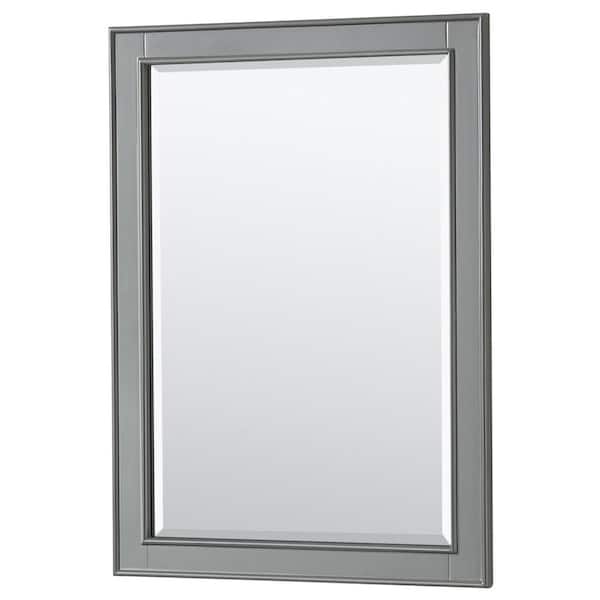 Deborah 24 in. W x 33 in. H Framed Rectangular Bathroom Vanity Mirror in Dark Gray