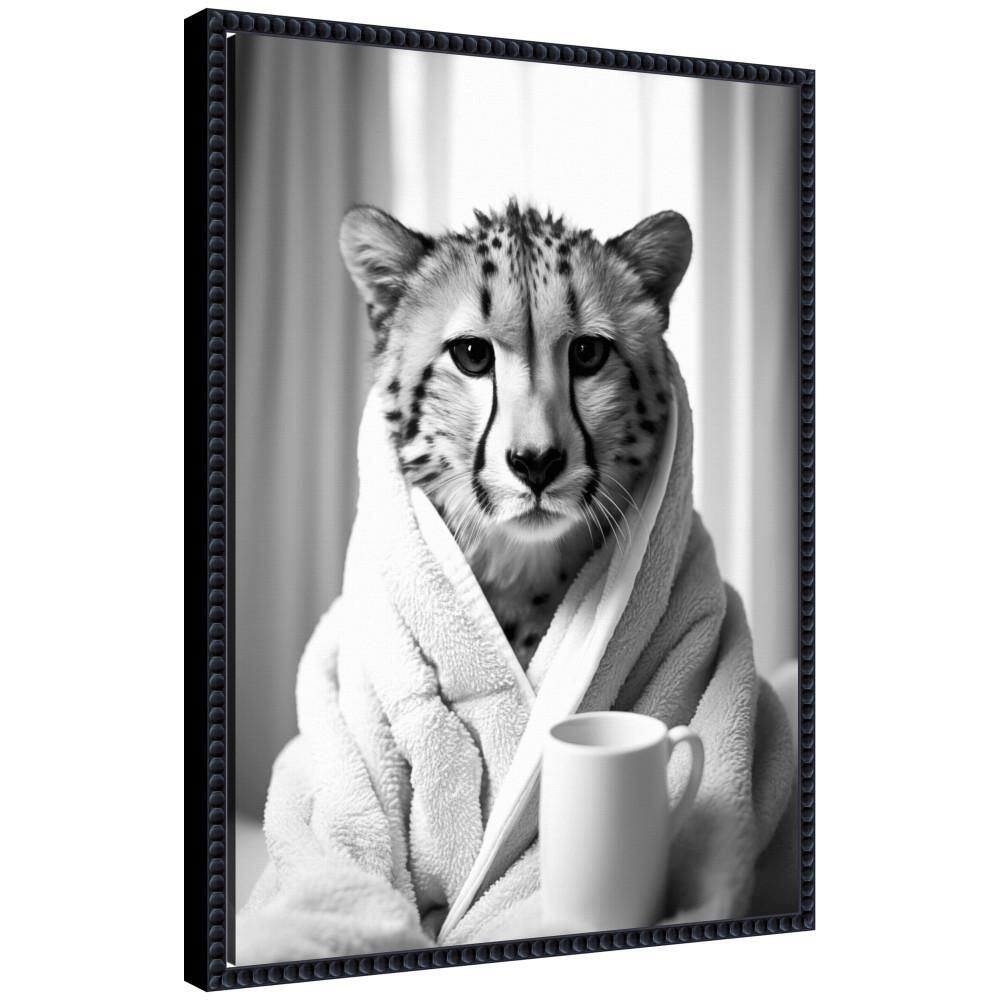 "Sylvie ""Cheetah Bathroom Art Towel Robe"" by The Creative Bunch Studio Beaded Black Framed Art Print 18 in. x 24 in." price history on PriceWatchPro
