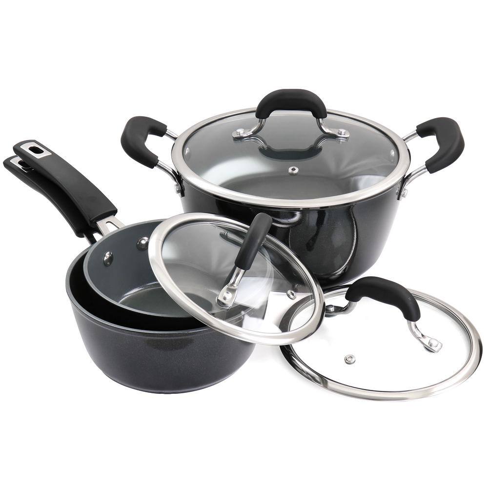Kenmore 12-Piece Black Aluminum Nonstick Cookware Set