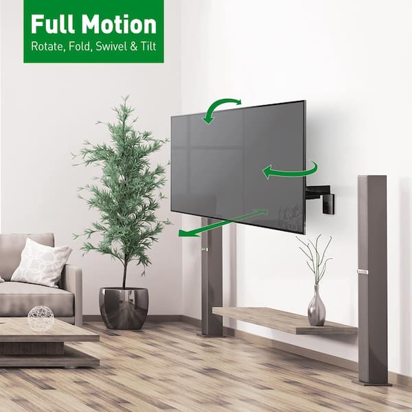 Barkan a Better Point of View Barkan 32" to 70" Full Motion - 4 Movement / Curved Wall Mount, Black, Very Low Profile, Touch Tilt - The Home Depot