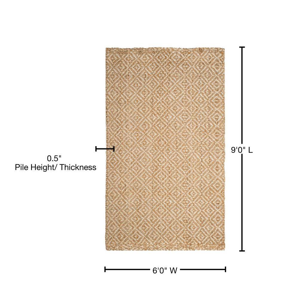 Hand-Knotted Coastal Ivory & Natural Jute 6' x 9' Area Rug