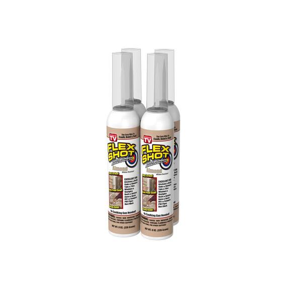 Flex Seal Family Of Products Shot 8 Fl Oz Almond Thick Rubber Mildew Resistant Waterproof Sealant 4 Pack Fsh8a 4cs The Home Depot Flex Seal Family Of Products Shot