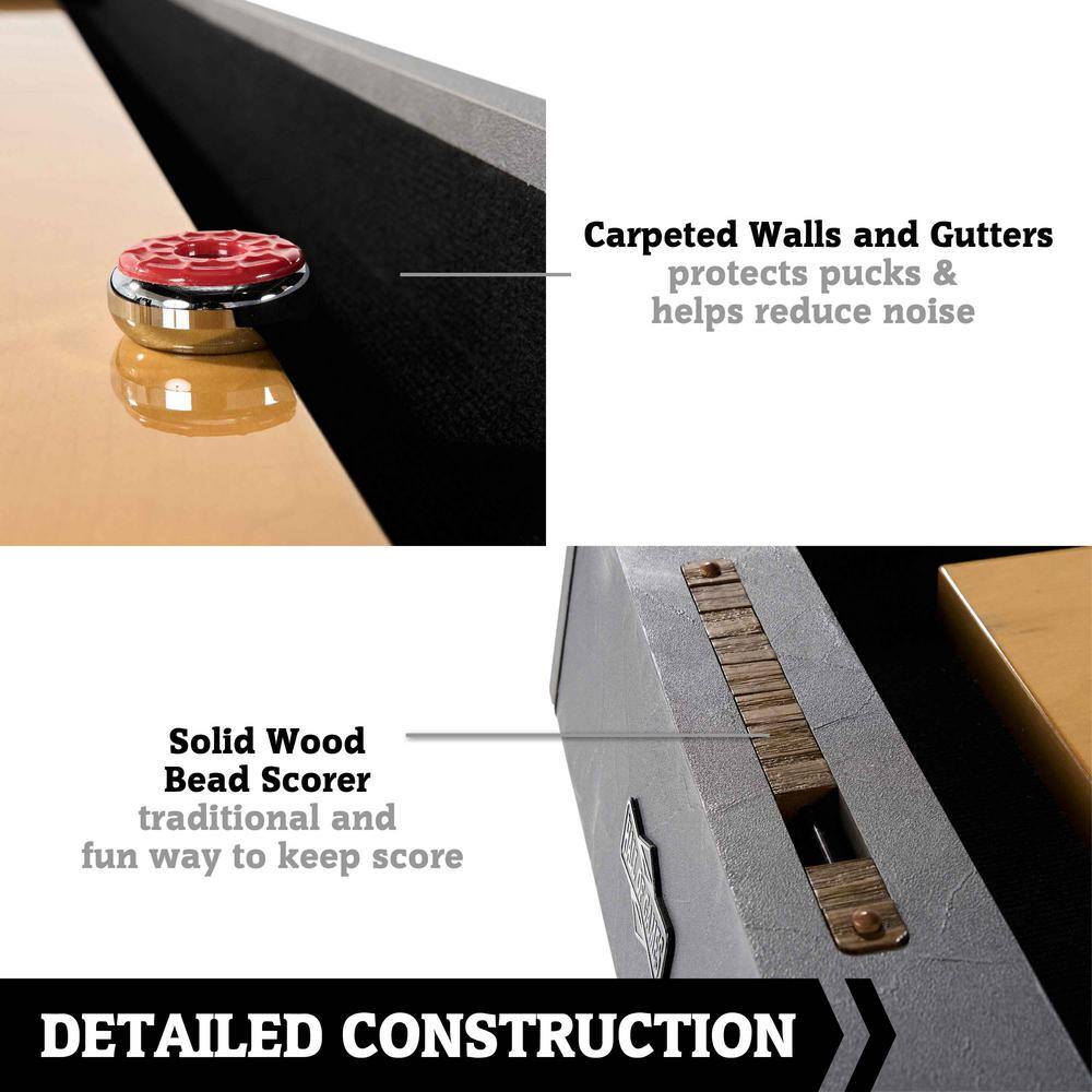 Kinwood 9ft Gray and Brown MDF Shuffleboard Table