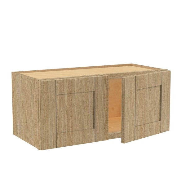 Washington 27 in. W x 12 in. D x 12 in. H Assembled Plywood Wall Kitchen Cabinet in Vanguard Oak with Soft Close Doors