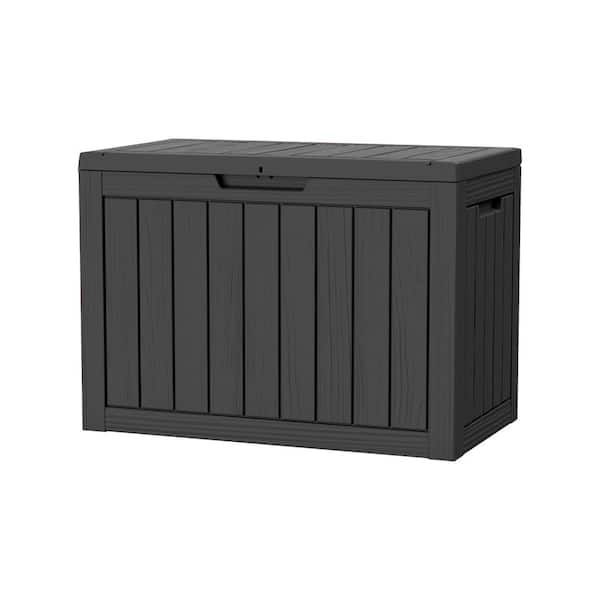 Decksplore 45 Gal. Black Resin Storage Deck Box for Outdoor Indoor