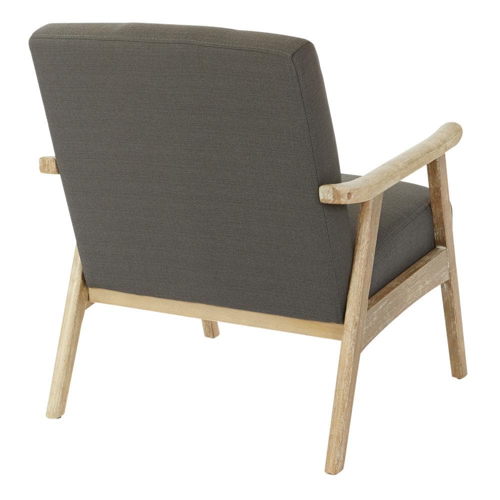Gray Solid Wood Mid-Century Modern Armchair