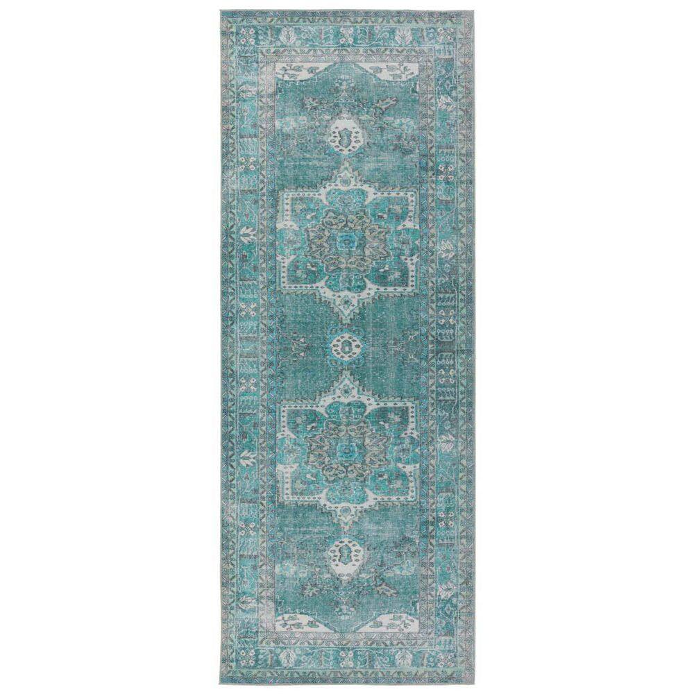 Elysian Blue Medallion 36"x24" Washable Synthetic Area Rug