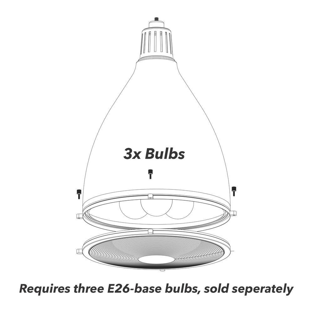 Hunter Bluff View 14" Indigo Blue Brushed Nickel 3-Light Pendant