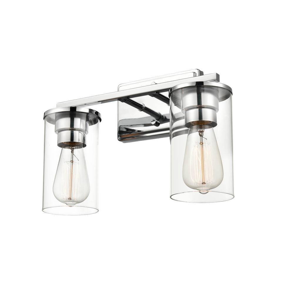 Verlana Chrome Cylinder 14" Outdoor Vanity Light