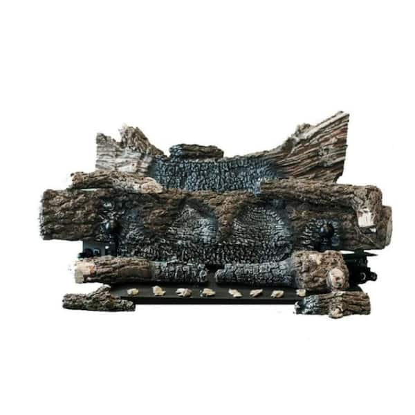 Buck Ember Vision-EV100 24 in. Oak Ceramic 40,000 BTU's Vent-Free Deluxe Gas Fireplace Log Set-Liquid Propane