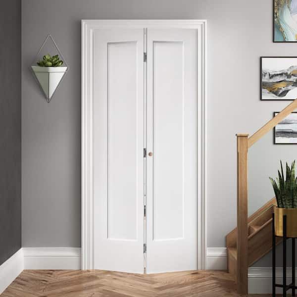 CALHOME 30 in. x 80 in. 1 Panel Shaker White Painted MDF Composite