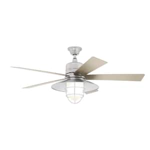 Grayton 54 in. LED Indoor/Outdoor Galvanized Ceiling Fan with Light Kit and Remote Control