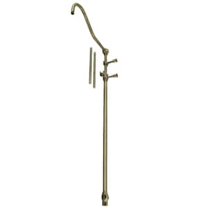 Vintage 60 in. Add-On Shower with 17 in. Shower Arm in Antique Brass