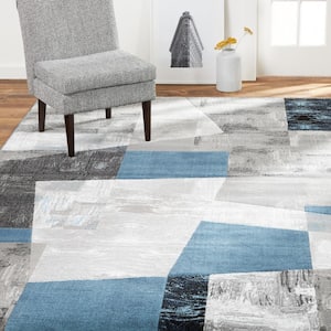 Catalina Gray/Blue 5 ft. in. x 8 ft. Geometric Area Rug