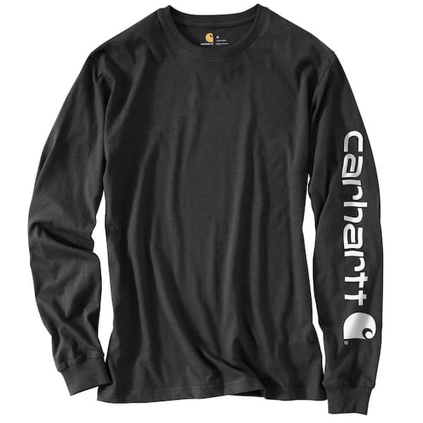 Carhartt Men's Signature Sleeve Logo Long Sleeve T-Shirt K231 Black Large 