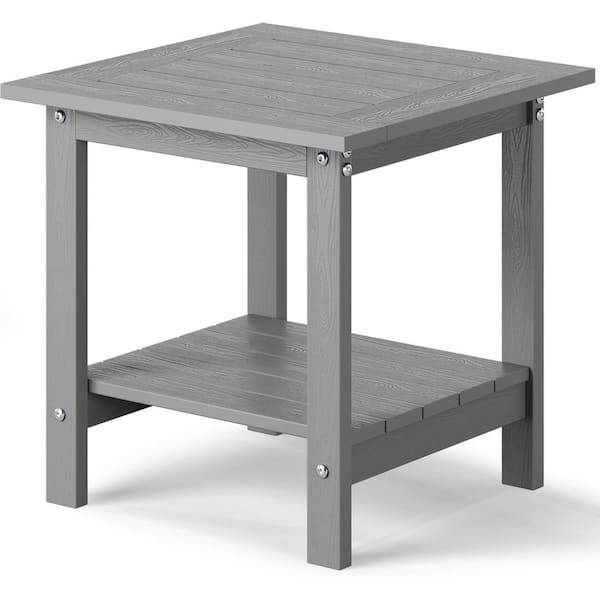 Mximu 16 x 16 in Grey Square Plastic Adirondack Outdoor Double