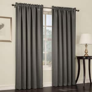 Steel Solid Rod Pocket Room Darkening Curtain - 54 in. W x 63 in. L