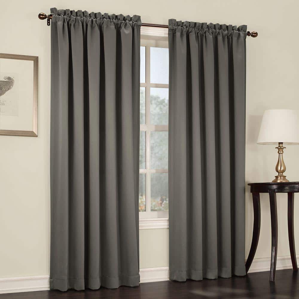 Steel Gray Room Darkening Rod Pocket Curtain Panel