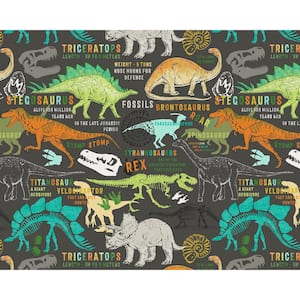 Brown Dinosaurs Wall Applique