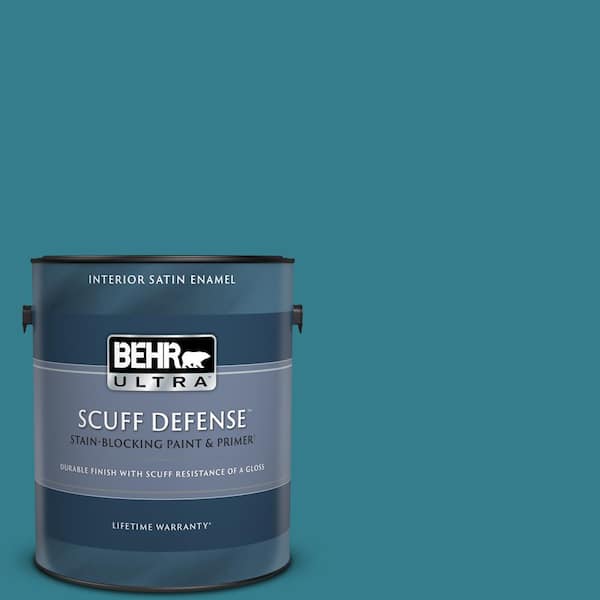 BEHR ULTRA 1 gal. Home Decorators Collection #HDC-CL-27 Calypso Blue Extra Durable Satin Enamel Interior Paint & Primer
