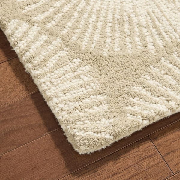 Kendall Fluted Geo Handcrafted Wool 3 ft. x 5 ft.Taupe Area Rug