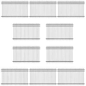 5 ft. x 8 ft. Heavy-Duty Steel Spaced Bar Pointed Pinnacle Metal Fence Panel (Pack of 10)