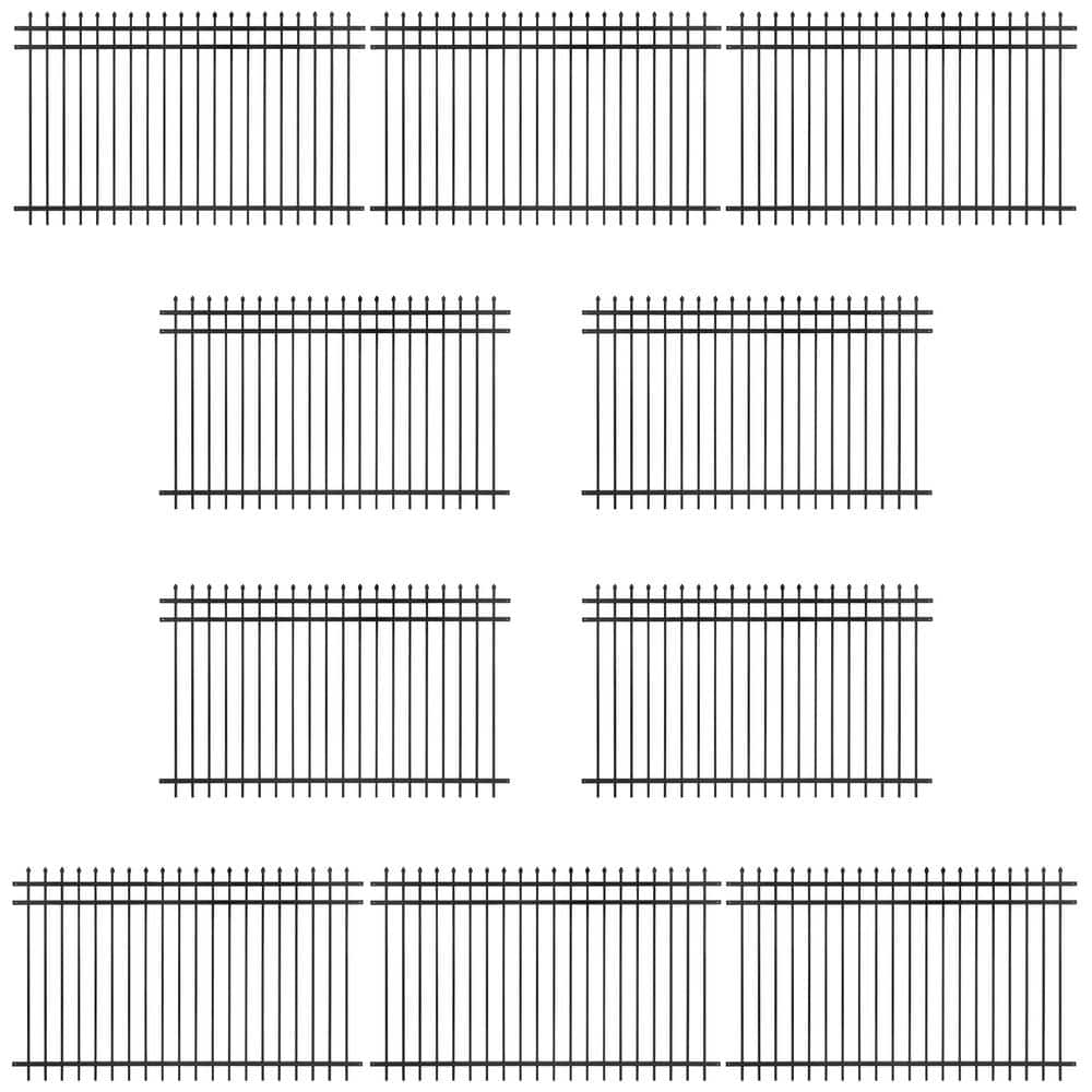 5 ft. x 8 ft. Heavy-Duty Steel Spaced Bar Pointed Pinnacle Metal Fence Panel (Pack of 10) price history on PriceWatchPro