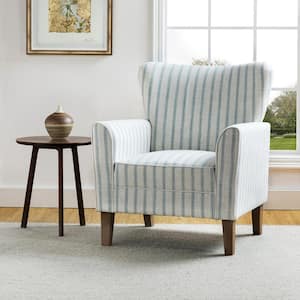 Rupert 31 in. Transitional Blue Polyester Arm Chair with Flared Arms