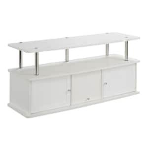 Designs2Go 47 in. White Composite TV Stand Fits TVs Up to 50 in. with Storage Doors