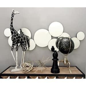 20 in. x 57 in. Bubble Cluster Round Framed Silver Wall Mirror
