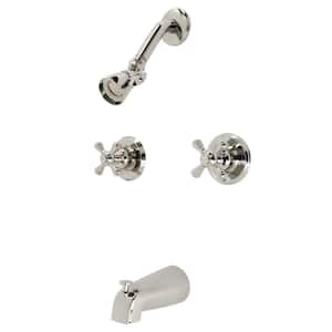 Victorian Double Handle 1-Spray Tub and Shower Faucet 2 GPM with Corrosion Resistant in Polished Nickel