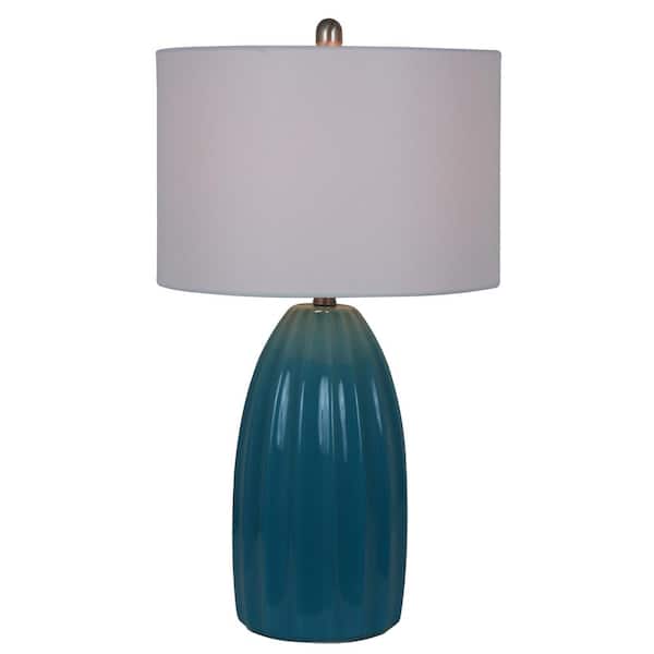 Decor Therapy Cannon 27 In Blue Table, Crate And Barrel Ella White Table Lamp