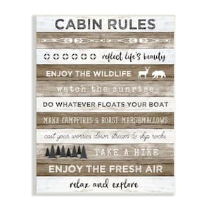 Cabin Rule Motivational Rustic Pattern By Natalie Carpentieri Unframed Print Typography Wall Art 10 in. x 15 in.