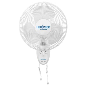 Supreme 12 in. White Polymer Blade Oscillating Wall Mount Fan with 3-Speed Settings and Adjustable Tilt