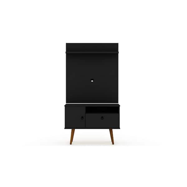 Luxor Montauk 35 in. Black Composite Entertainment Center Fits TVs Up to 32 in. with Wall Panel