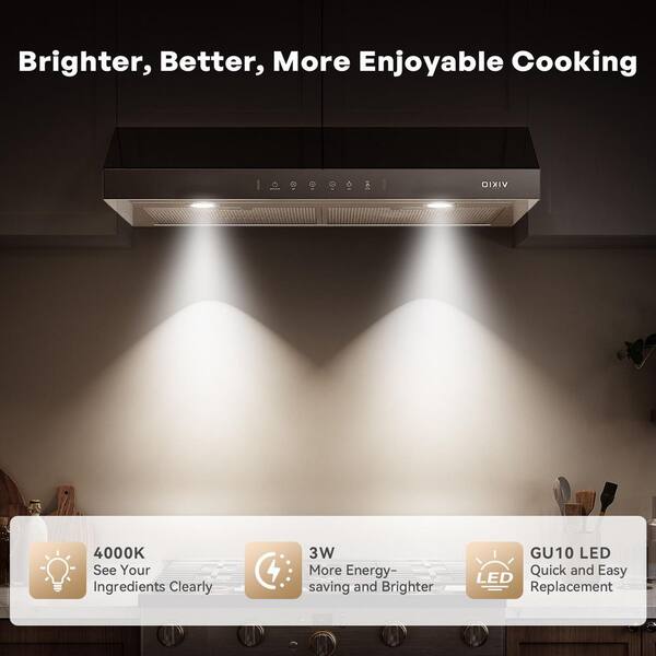 VIKIO 36 in. 900 CFM Ducted Under Cabinet Range Hood in